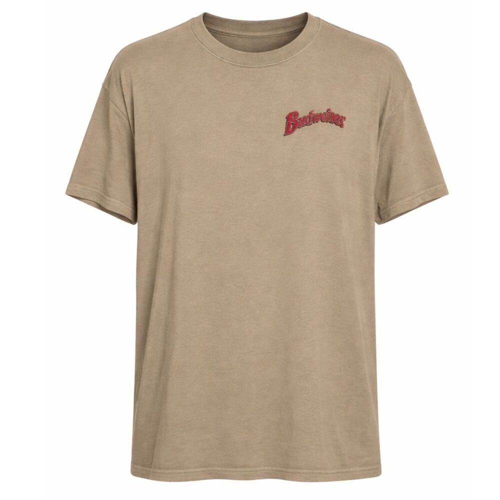 BUDWEISER VINTAGE INSPIRED EVERYDAY WEAR CLASSIC CASUAL COTTON CREWNECK TEE LRG